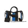 Balenciaga  City handbag  in black, blue and white leather - 360 thumbnail