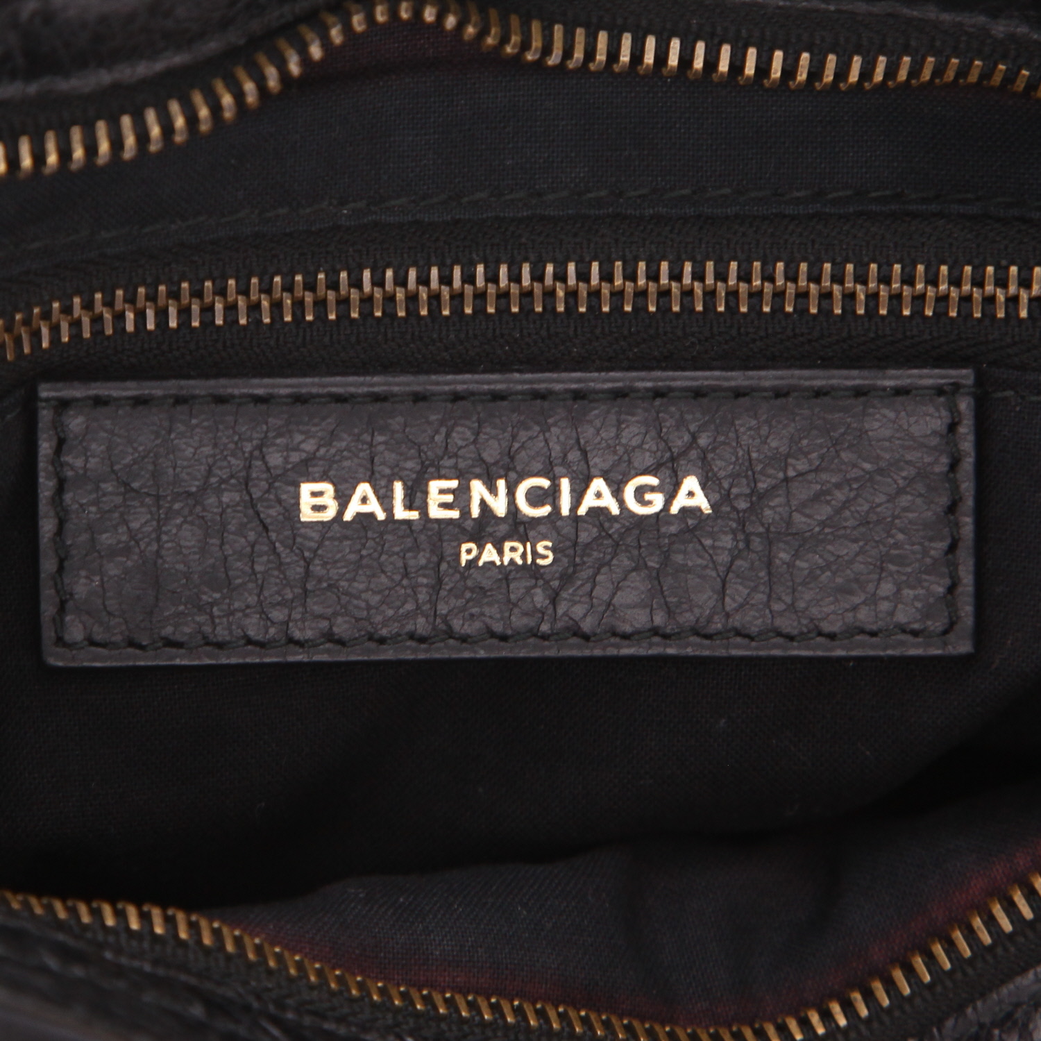 Borsa Balenciaga  City in pelle nera blu e bianca - Detail D2