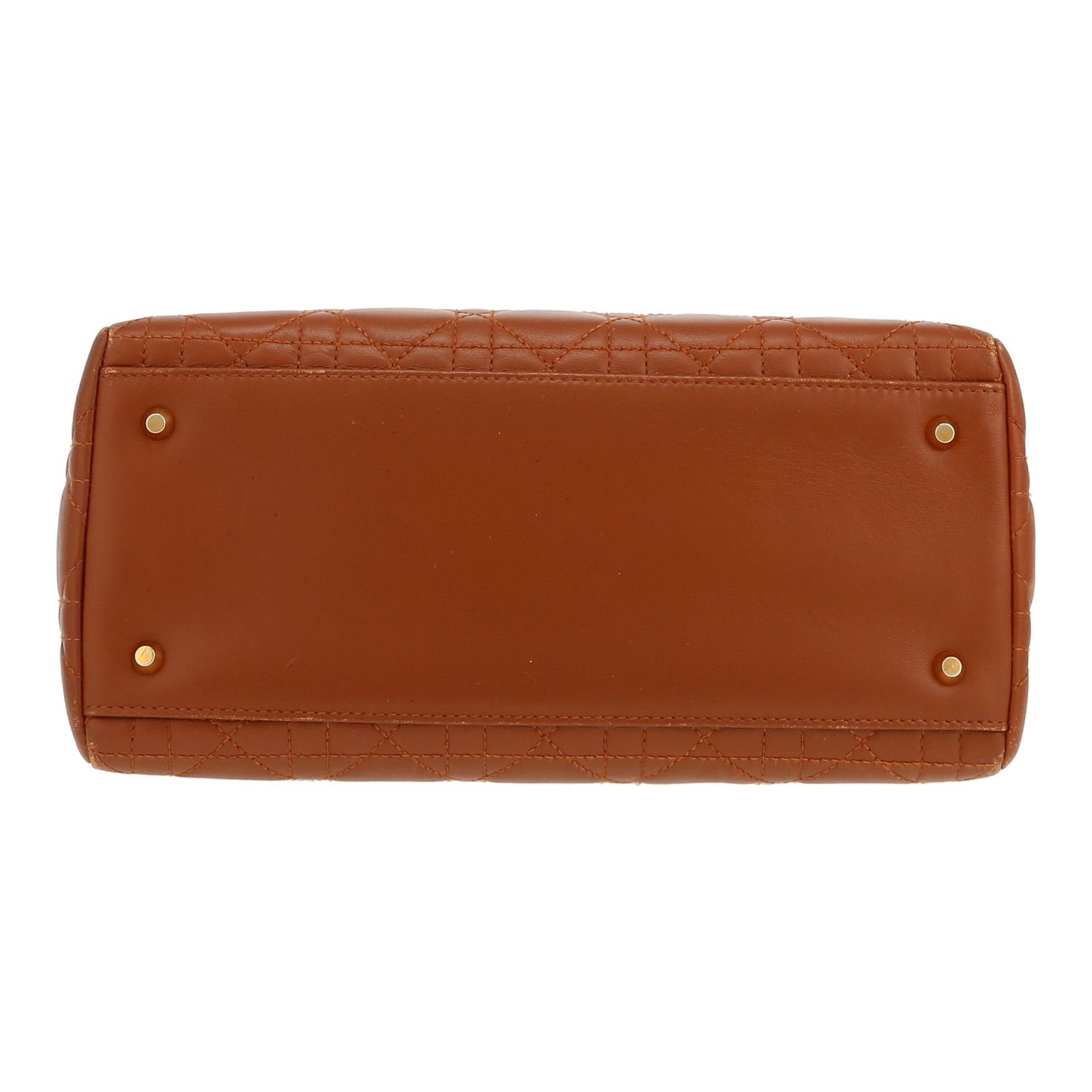 Dior  Lady Dior handbag  in brown leather cannage - Detail D1