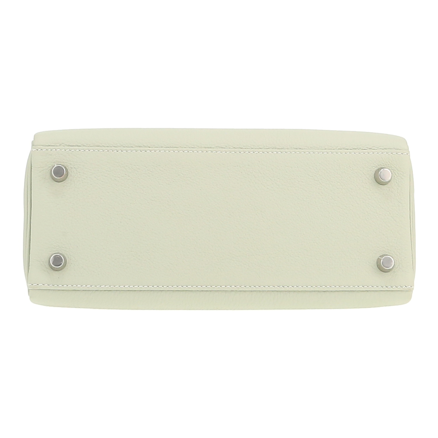 Hermès  Kelly 25 cm handbag  in Gris Neve leather - Detail D1