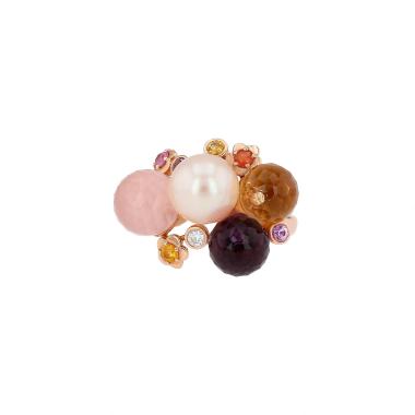 Anello Chanel Mademoiselle in oro rosa, ametista e quarzo rosa Anello Chanel Mademoiselle in oro rosa, ametista e quarzo rosa
