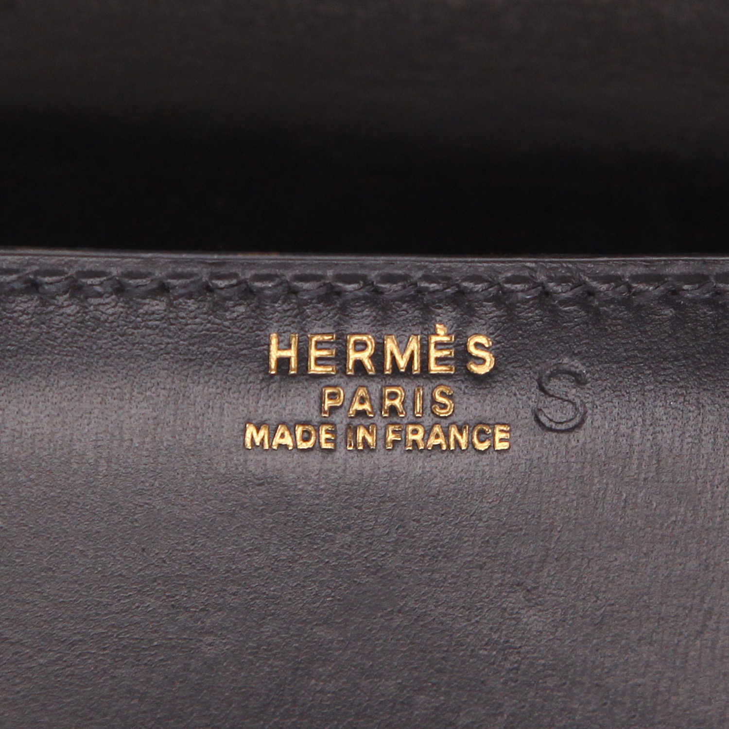 Pochette Hermès  Vintage en cuir box noir - Detail D2