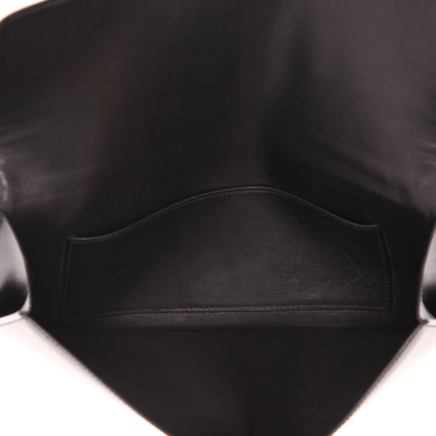Pochette Hermès  Vintage en cuir box noir - Detail D3