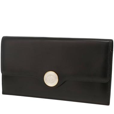 Bolsito de mano Hermès  Vintage en cuero box negro