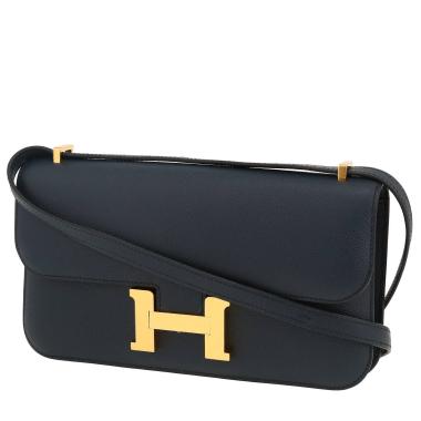 Borsa Hermès  Constance Elan in pelle Epsom blu indaco