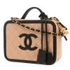 Chanel  Filigree Vanity Case shoulder bag  in beige and black quilted grained leather - 00pp thumbnail