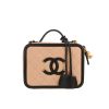 Chanel  Filigree Vanity Case shoulder bag  in beige and black quilted grained leather - 360 thumbnail