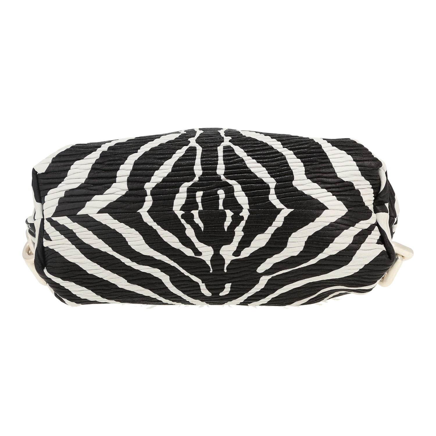 Bolso de mano Bottega Veneta  Pouch en cuero negro y blanco - Detail D1