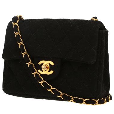 Bolso bandolera Chanel  Mini Carré en lona acolchada negra