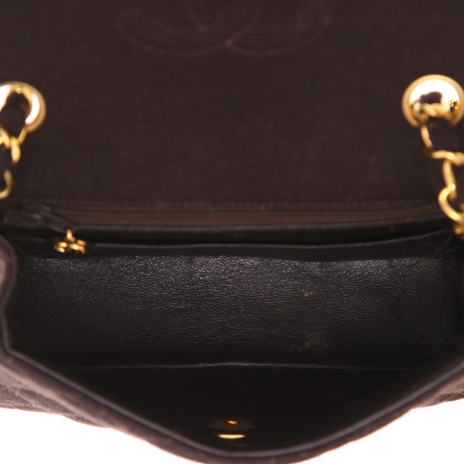 Borsa a tracolla Chanel  Mini Timeless in tela trapuntata marrone - Detail D3