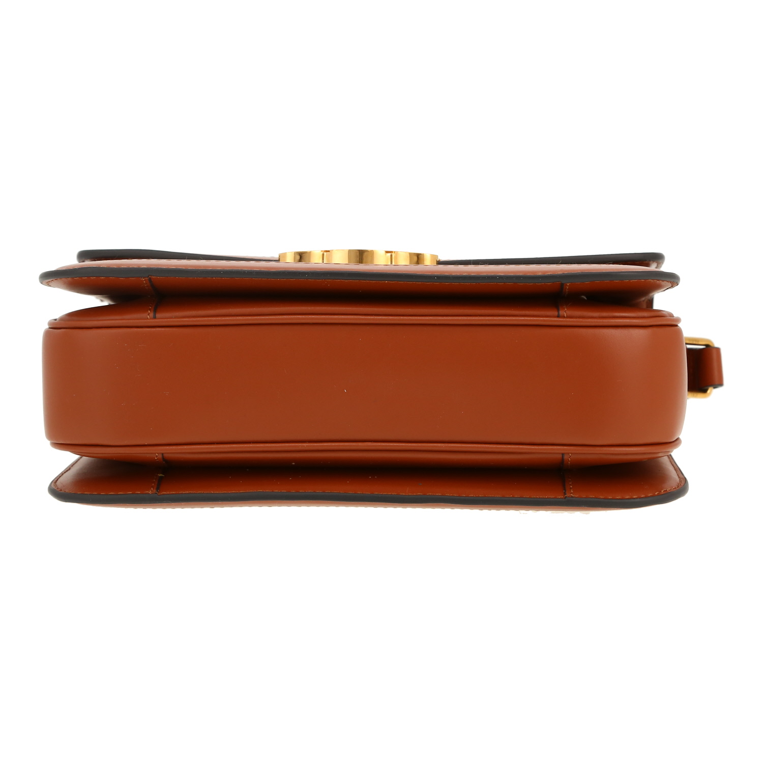 Celine  Triomphe shoulder bag  in beige canvas  and brown leather - Detail D1