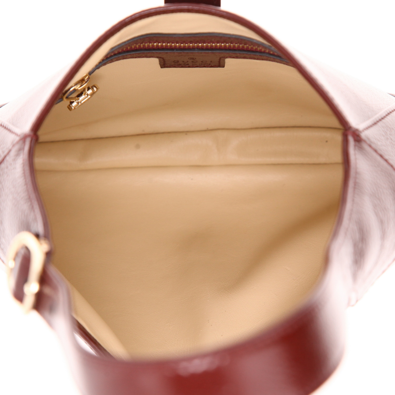 Gucci  Jackie small model  handbag  in burgundy patent leather - Detail D3