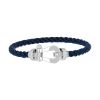 Bracciale Fred Force 10 modello grande in oro bianco, diamanti e nylon - 00pp thumbnail