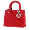 Bolso de mano Dior  Lady Dior modelo mediano  en cuero cannage rojo - 00pp thumbnail