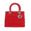 Bolso de mano Dior  Lady Dior en cuero cannage rojo - 360 thumbnail