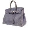 Bolso de mano Hermès  Birkin 35 cm en cocodrilo porosus azul - 00pp thumbnail