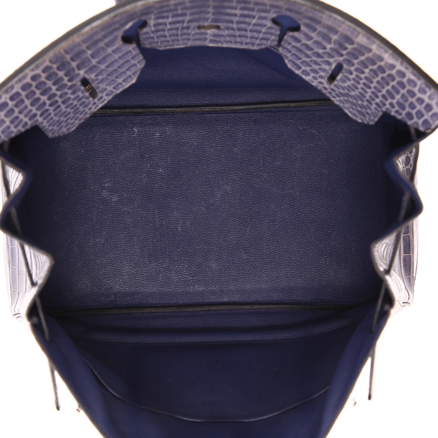 Hermès  Birkin 35 cm handbag  in blue jean porosus crocodile - Detail D3