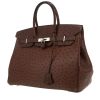 Bolso de mano Hermès  Birkin 35 cm en avestruz marrón - 00pp thumbnail