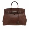 Bolso de mano Hermès  Birkin 35 cm en avestruz marrón - 360 thumbnail