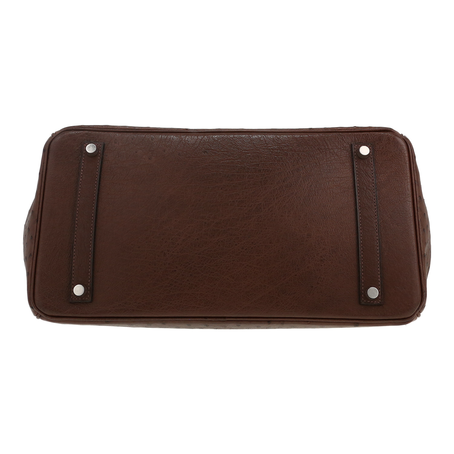 Hermès  Birkin 35 cm handbag  in brown ostrich leather - Detail D1