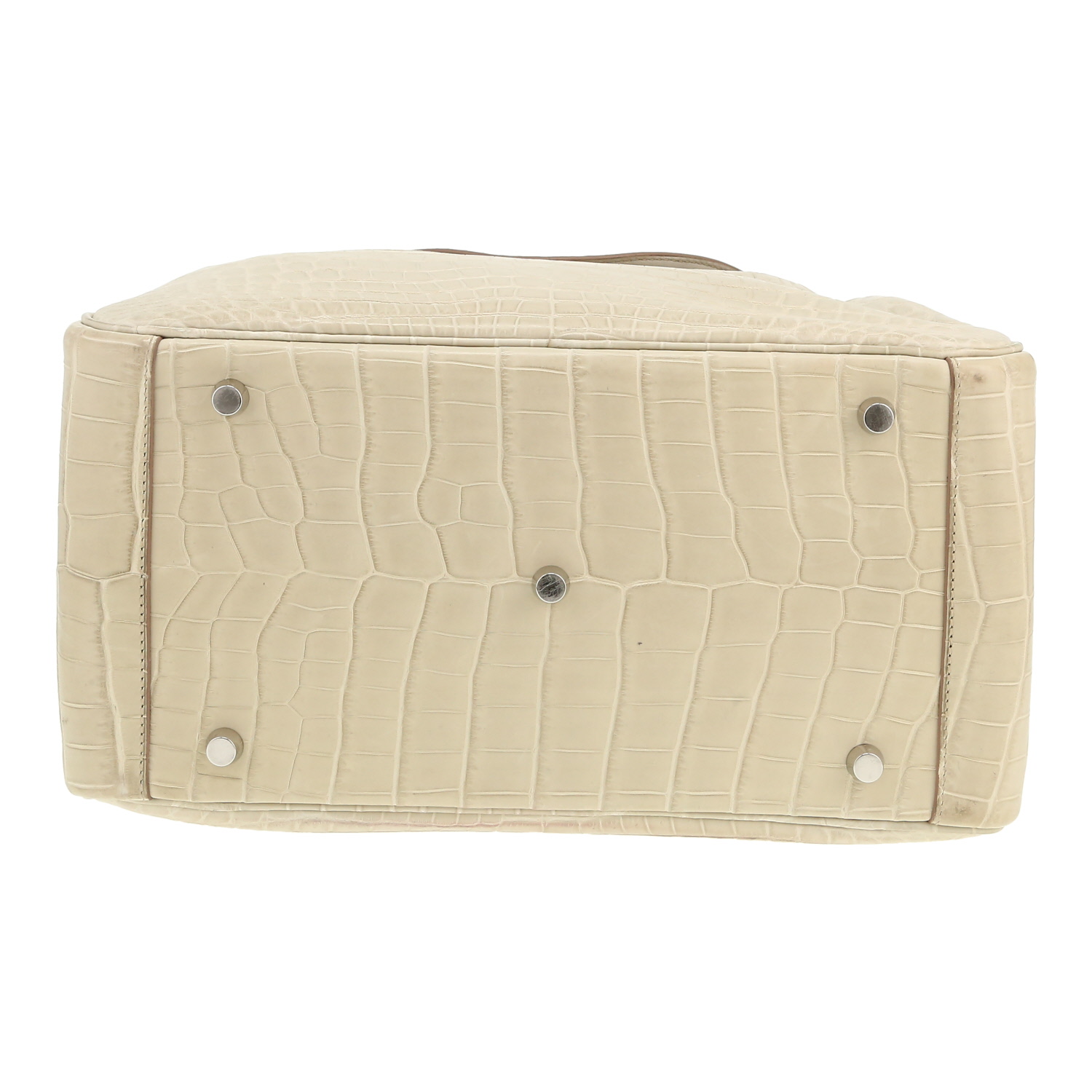 Borsa Hermès  Lindy 30 cm in coccodrillo niloticus beige - Detail D1