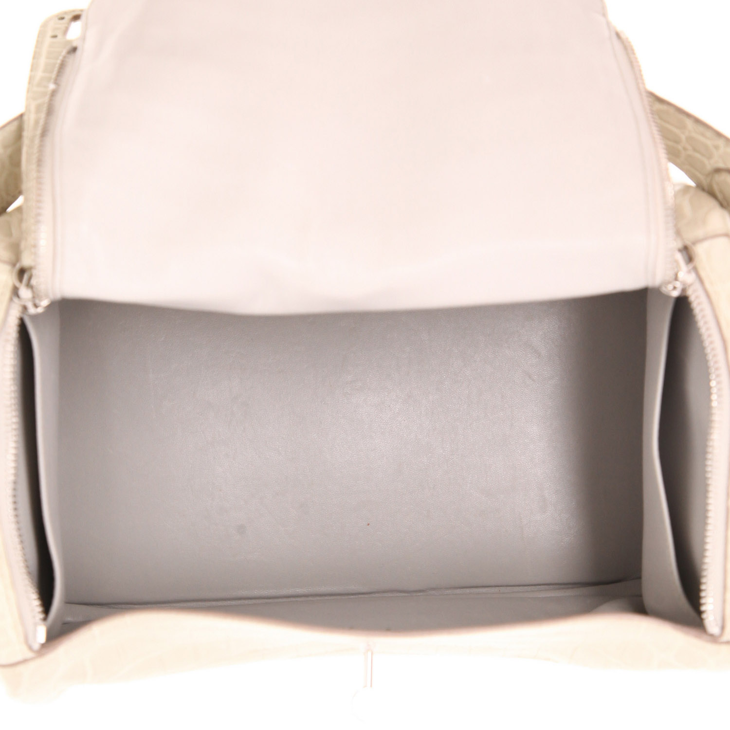 Borsa Hermès  Lindy 30 cm in coccodrillo niloticus beige - Detail D3