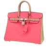 Bolso de mano Hermès  Birkin 25 cm en cuero epsom bicolor azalea pink y Beige Marfa - 00pp thumbnail