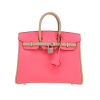 Bolso de mano Hermès  Birkin 25 cm en cuero epsom bicolor azalea pink y Beige Marfa - 360 thumbnail