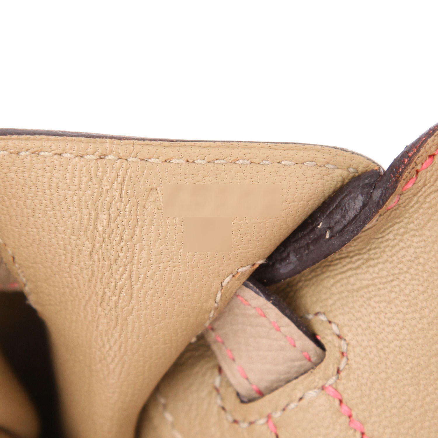 Sac à main Hermès  Birkin 25 cm en cuir epsom bicolore rose Azalée et Beige Marfa - Detail D4