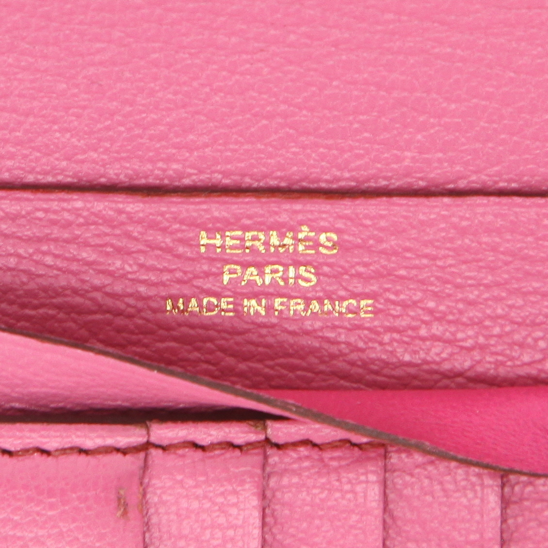 Portefeuille Hermès  Bearn en autruche rose - Detail D2