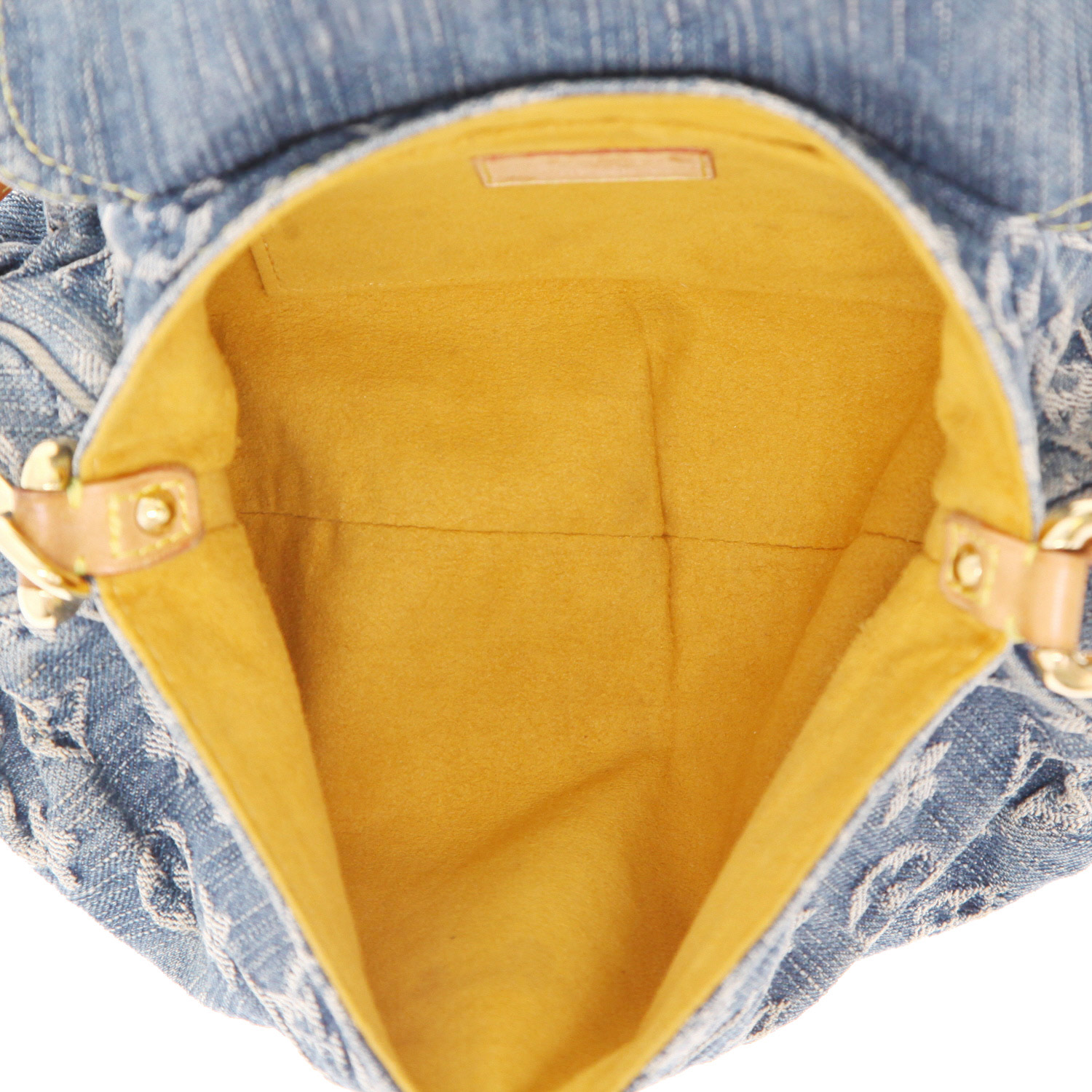 Borsa Louis Vuitton  Pleaty in tela denim monogram blu e pelle naturale - Detail D3