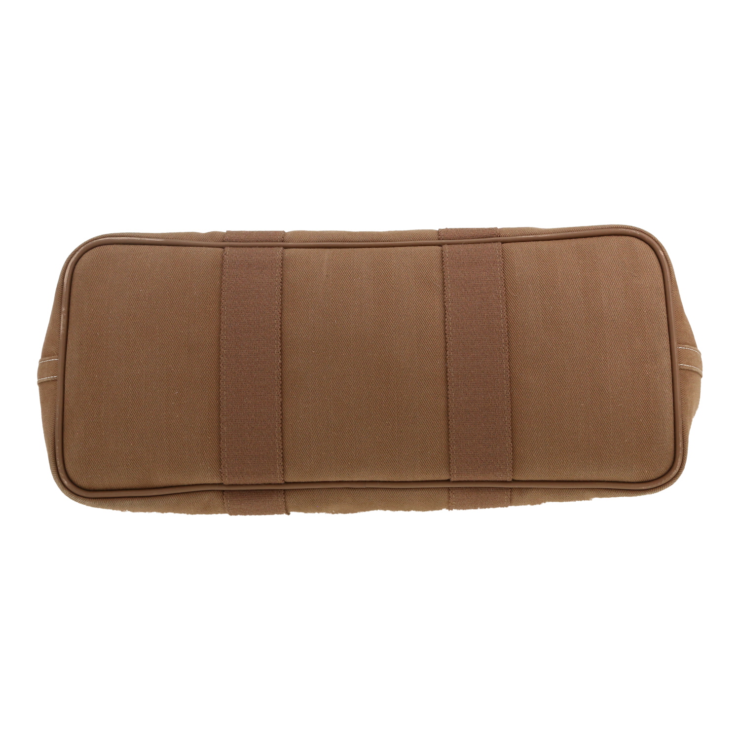 Sac à main Hermès  Valparaiso en toile étoupe et cuir étoupe - Detail D1