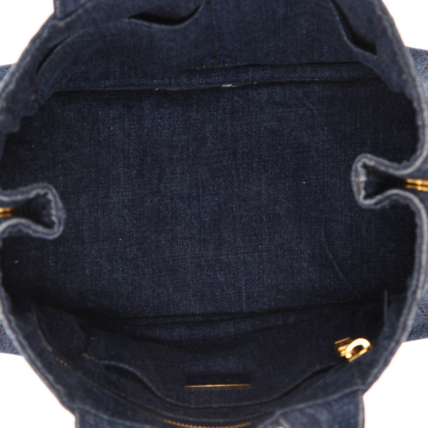 Prada   handbag  in blue denim canvas - Detail D3
