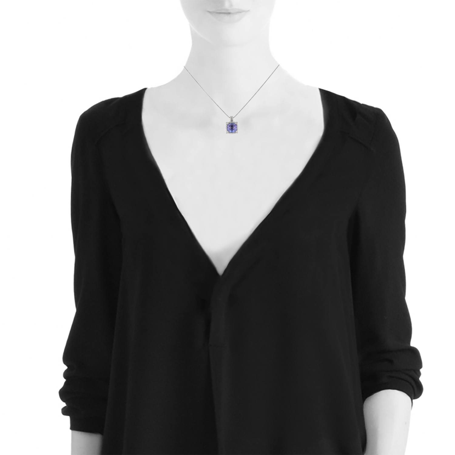 David Yurman  pendant in white gold, tanzanite and diamonds - Detail D1