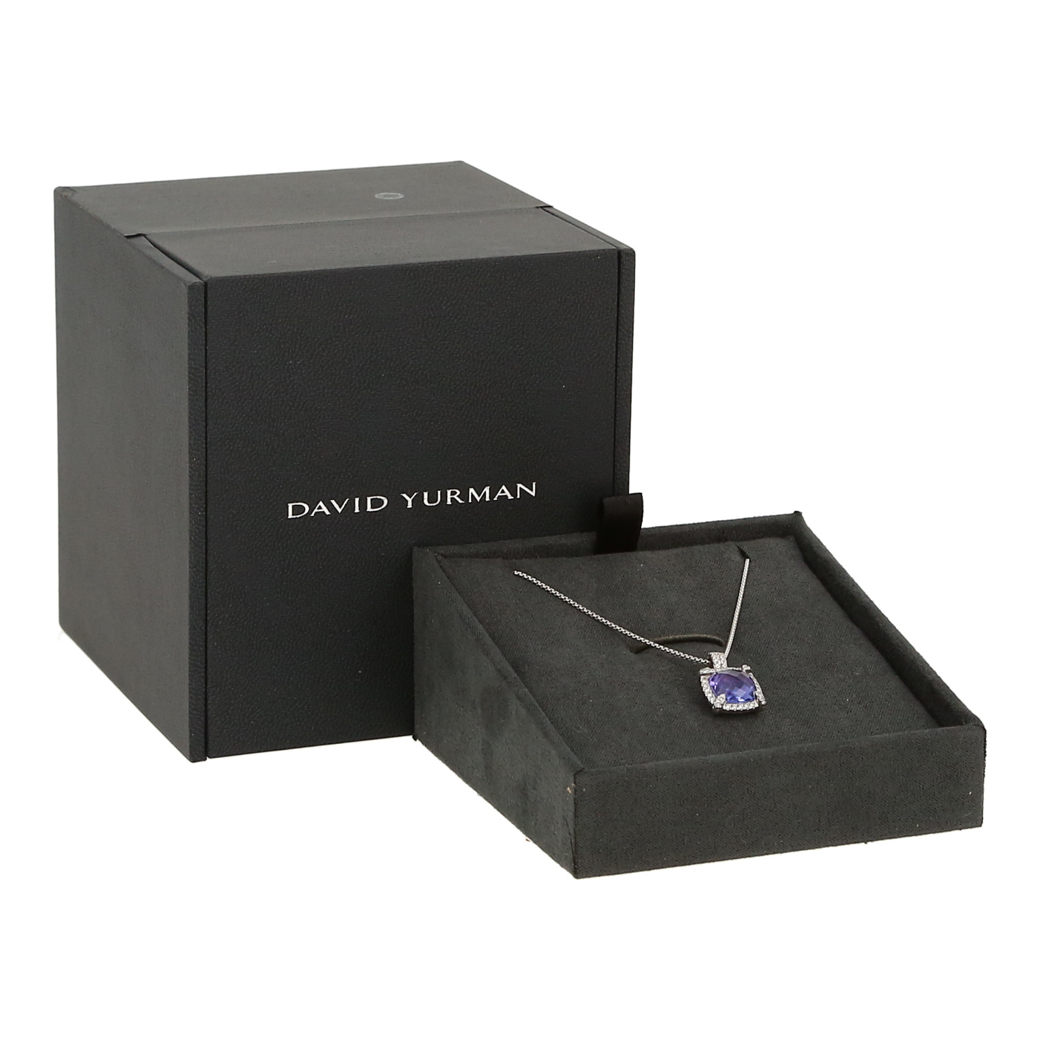 Pendentif David Yurman  en or blanc, tanzanite et diamants - Detail D2