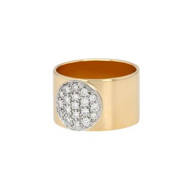 Bague bandeau Dinh Van Anthea en or jaune, platine et diamants