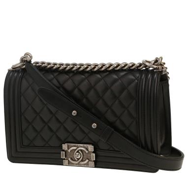 Sac bandoulière Chanel  Boy en cuir matelassé noir