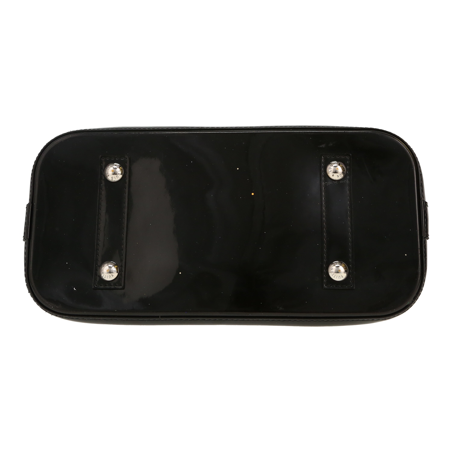 Bolso de mano Louis Vuitton  Alma modelo mediano  en charol negro - Detail D1