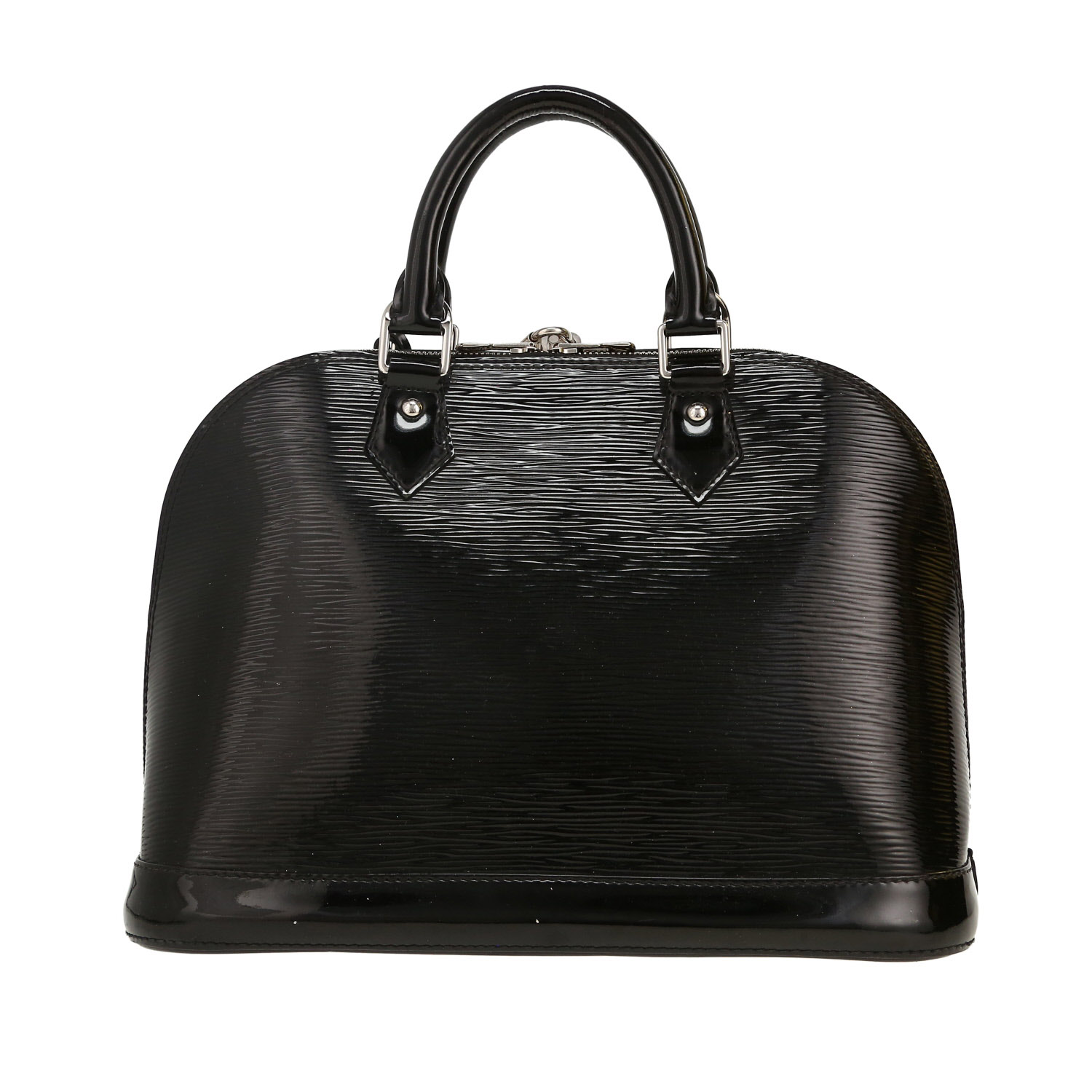 Sac à main Louis Vuitton  Alma petit modèle  en cuir verni noir - Detail D4