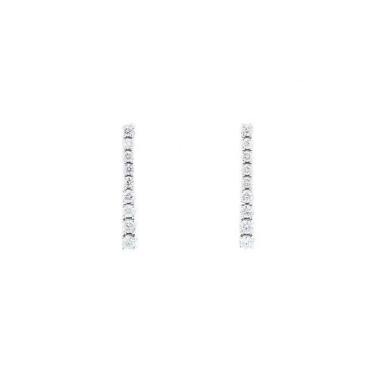 Paire de pendants d'oreilles Crescendo en or blanc et diamants (0,70 carat)