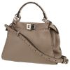 Bolso de mano Fendi  Peekaboo Selleria en cuero granulado color topo - 00pp thumbnail