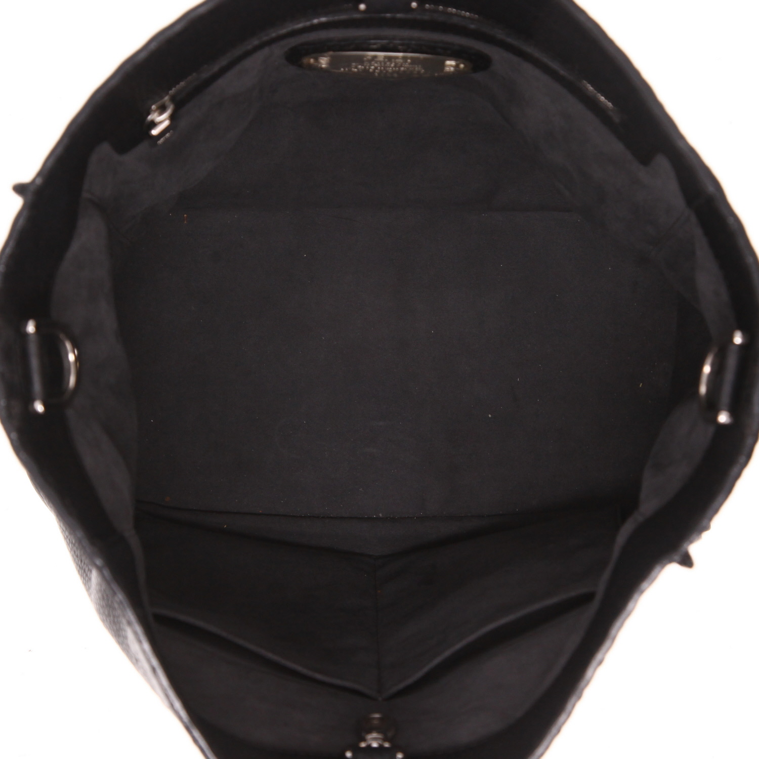 Fendi Anna handbag in black grained leather - Detail D3