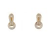 Paire de boucles d'oreilles Cartier Agrafe en or jaune et diamants - 360 thumbnail