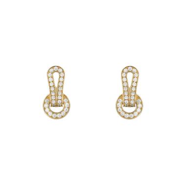 Paire de boucles d'oreilles Cartier Agrafe en or jaune et diamants