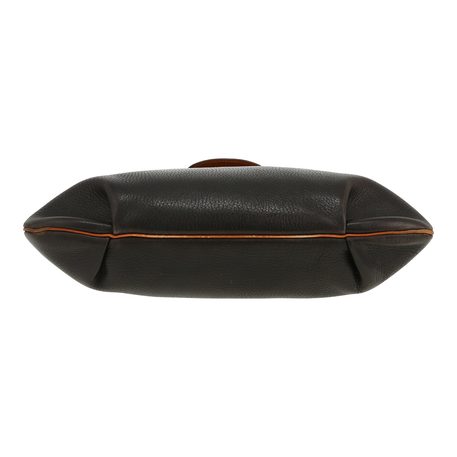 Bolso de mano Hermès   en cuero bicolor negro y color oro - Detail D1