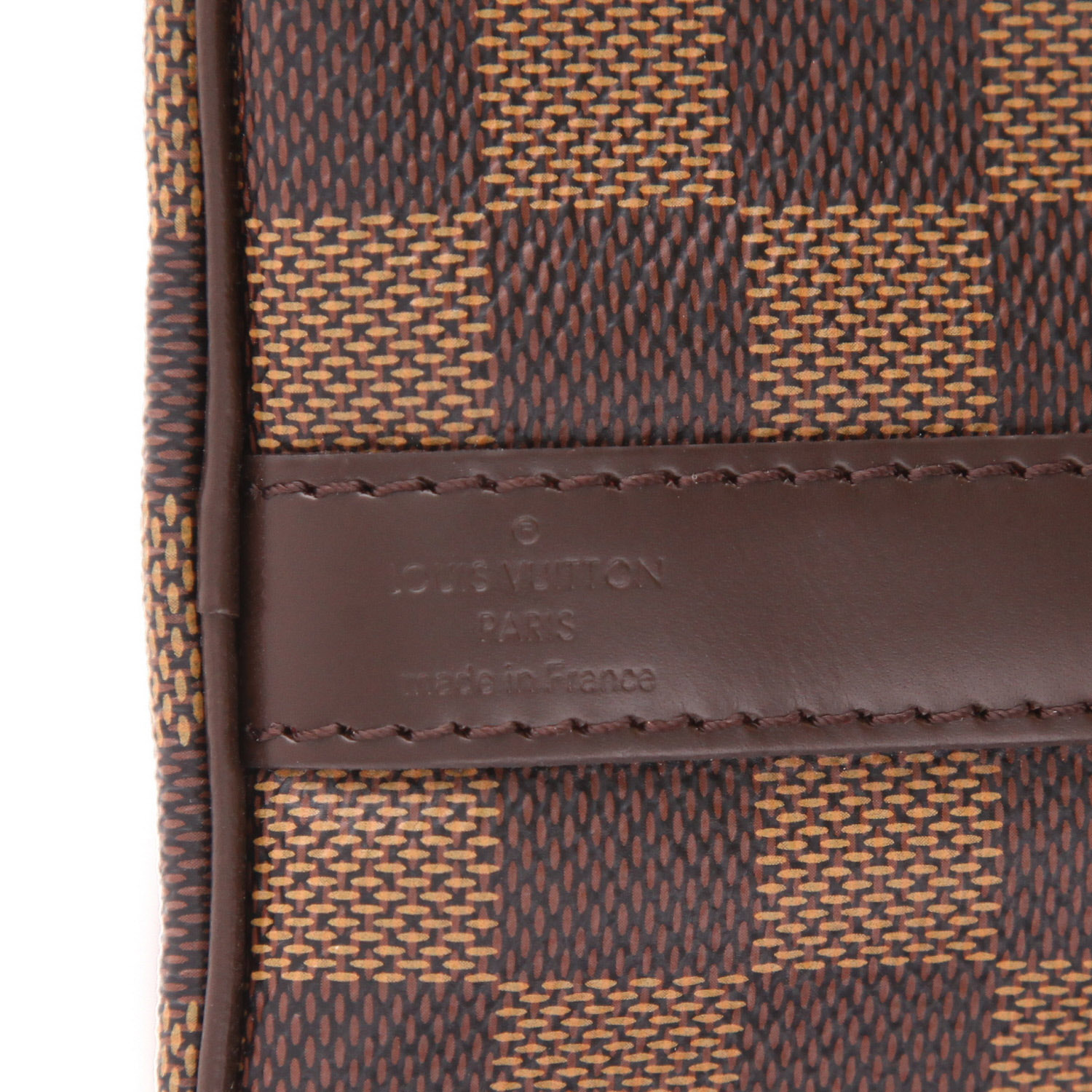 Bolso bandolera Louis Vuitton  Speedy 30 en lona a cuadros revestida ébano y cuero marrón - Detail D2