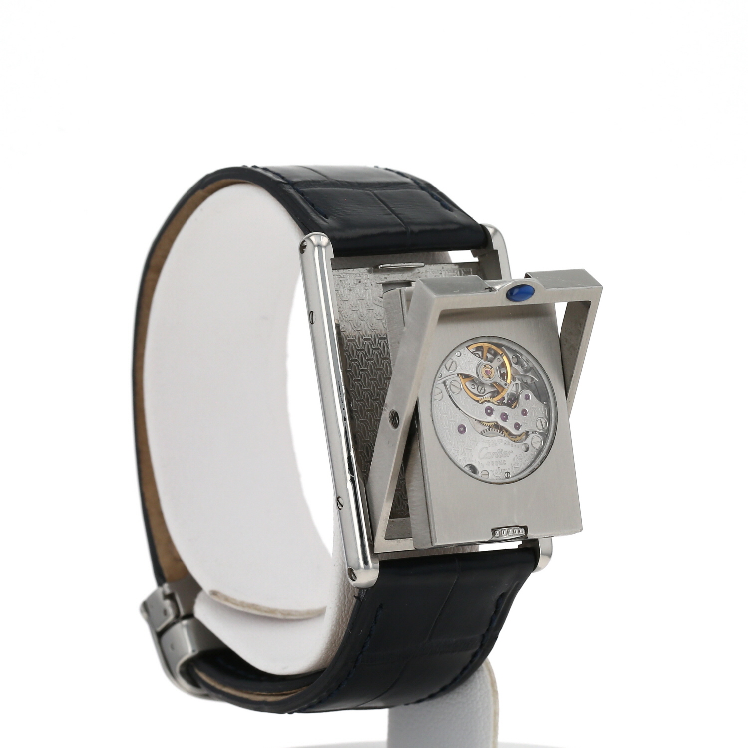 Orologio Cartier Tank Basculante in acciaio Ref: Cartier - 2390  Circa 2000 - Detail D4