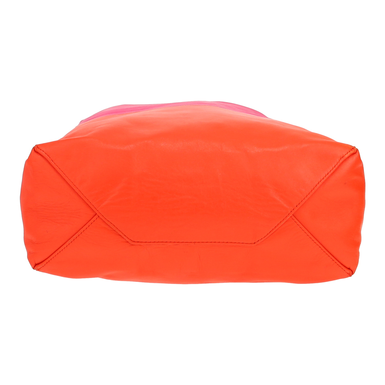 Sac cabas Celine  Vertical en cuir bicolore rose et orange - Detail D1