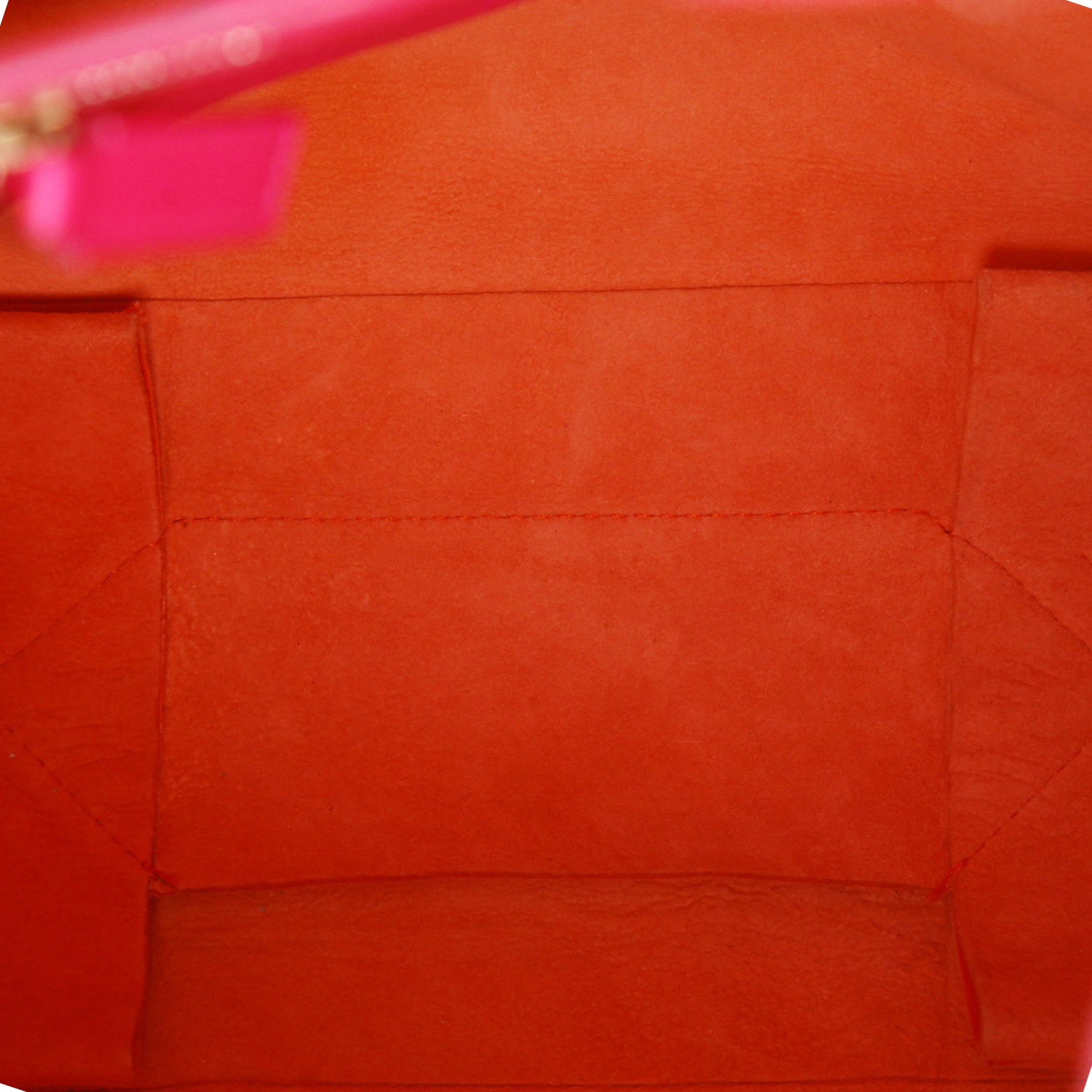 Celine  Vertical shopping bag  in pink and orange bicolor  leather - Detail D3