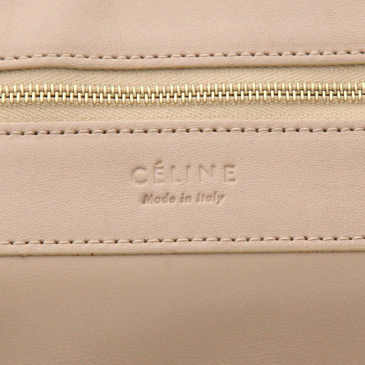 Celine  Vertical shopping bag  in beige leather - Detail D2